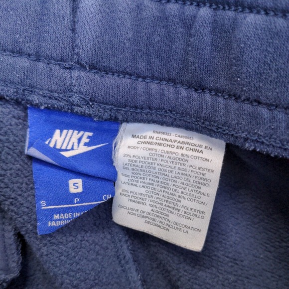 Nike Men's Cut Off Sweat Shorts Blue Size Small Cotton Blend Slash Pockets - Picture 10 of 10